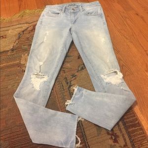 American Eagle Jeggings Distressed